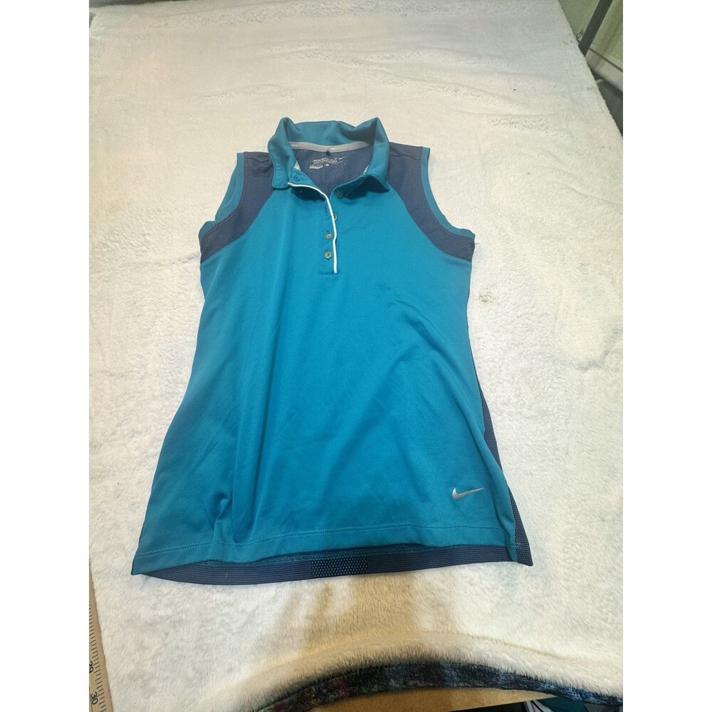 Nike Tour Performance Dri Fit Womens Top Shirt Tank‎ Blue Size S Sleeveless